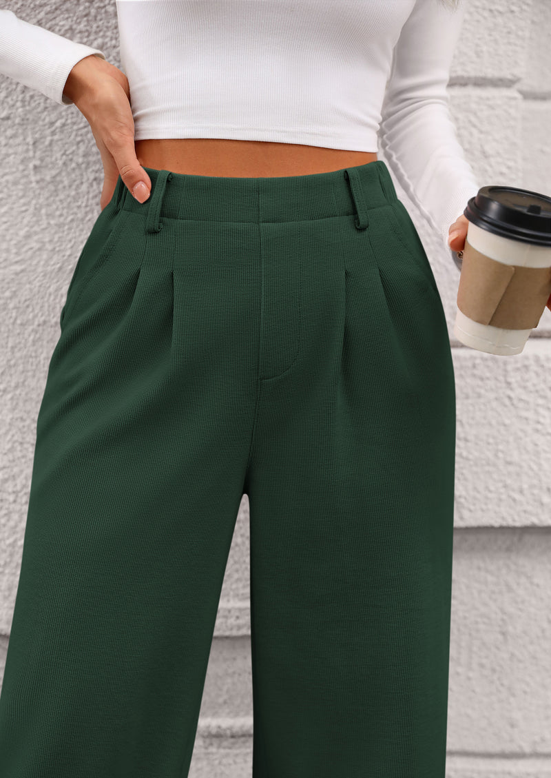 Wide Leg Casual High Elastic Waisted Work Office Palazzo Pants