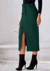 PRETTYGARDEN Corduroy Skirt Women Fall Fashion High Waisted Pencil Midi Skirts Business Casual Work Office Winter Outfit