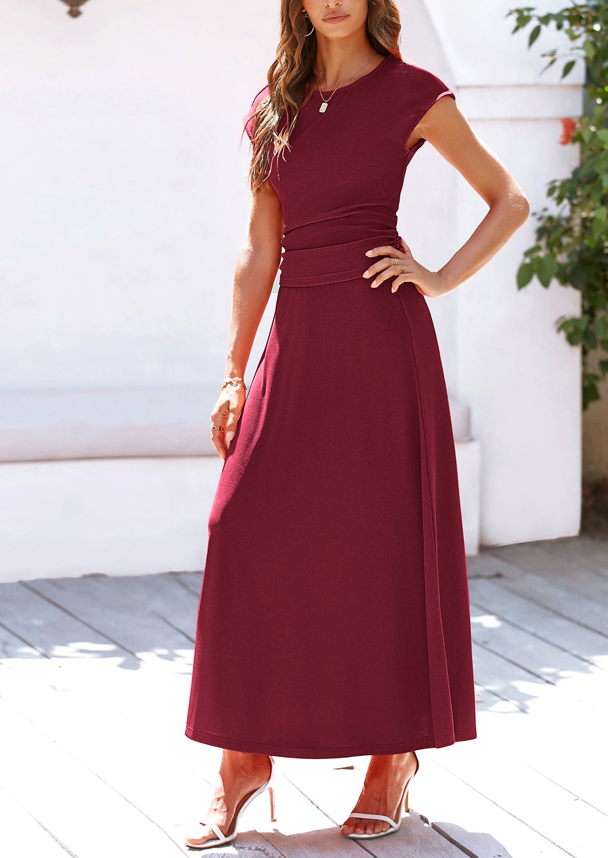 Casual Knit Short Sleeve Crop Top High Waist Skirt 2 Piece Sets