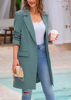 PRETTYGARDEN Women's Spring Fall Long Blazer Jackets Long Sleeve Lapel Pockets Loose Fit Work Casual Blazers Outerwear