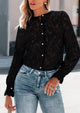 Lace Casual Long Sleeve Button Up Blouses
