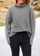 Long Sleeve Oversized Chunky Knitted Casual Turtleneck Sweaters