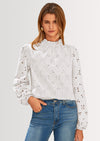 PRETTYGARDEN Womens Tops Dressy Casual Spring Long Sleeve Shirts Embroidered Eyelet Blouses Going Out Outfits