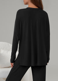 PRETTYGARDEN 2 Piece Lounge Sets for Women Fall Outfits Casual Loose Long Sleeve Tops Wide Leg Pants Matching Pajama Set