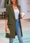 PRETTYGARDEN Women's Spring Fall Long Blazer Jackets Long Sleeve Lapel Pockets Loose Fit Work Casual Blazers Outerwear