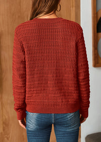 Knit Cardigan Long Sleeve Open Front Button Down Jacket