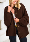 PRETTYGARDEN Women's Winter Button Down Cardigan Sweaters Mock Neck Lantern Long Sleeve Chunky Knit Jacket Trendy Outerwear
