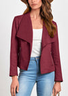 PRETTYGARDEN Women's Faux Suede Jackets Fashion Fall Clothes Long Sleeve Open Front Cropped Coat Outwear