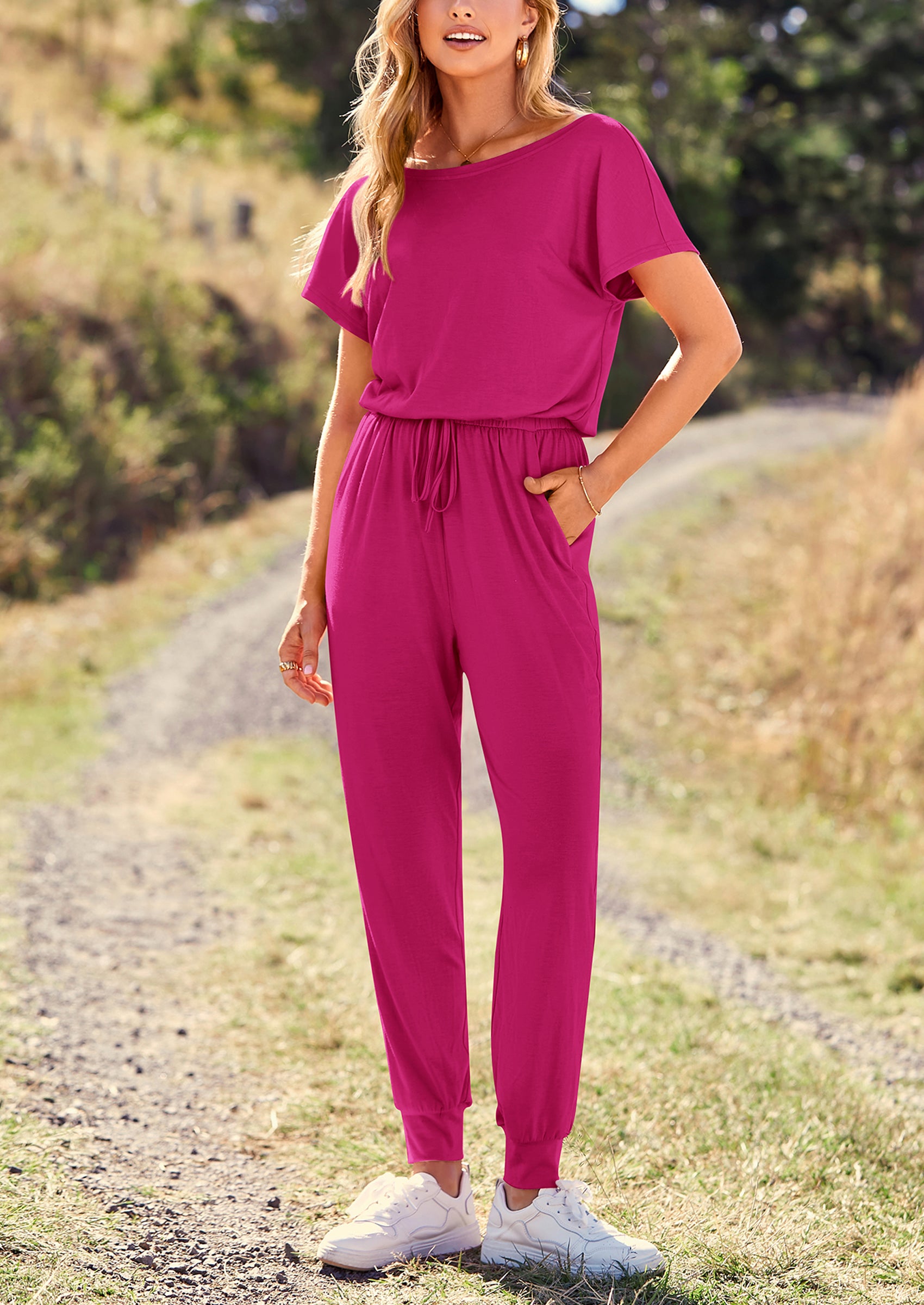 PRETTYGARDEN Dressy Off Shoulder Romper Spring Vacation Travel Lounge Outfits Clothes