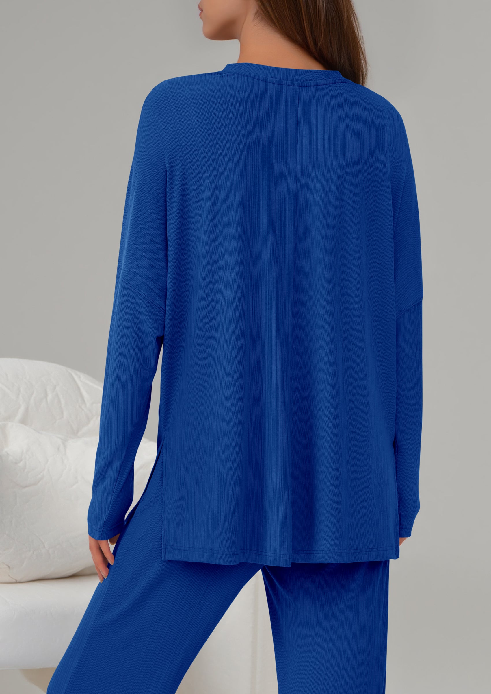 PRETTYGARDEN 2 Piece Lounge Sets for Women Fall Outfits Casual Loose Long Sleeve Tops Wide Leg Pants Matching Pajama Set