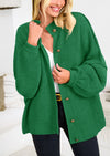 PRETTYGARDEN Women's Winter Button Down Cardigan Sweaters Mock Neck Lantern Long Sleeve Chunky Knit Jacket Trendy Outerwear