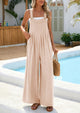 Casual Sleeveless Shoulder Strap Loose Wide Leg Pants
