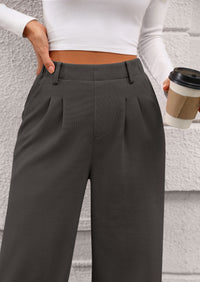 Wide Leg Casual High Elastic Waisted Work Office Palazzo Pants