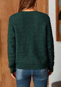 Knit Cardigan Long Sleeve Open Front Button Down Jacket