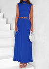 PRETTYGARDEN Skirt Sets Ruched Tank Tops Ruffle Maxi Skirts Wedding Guest Matching 2 Piece Outfits