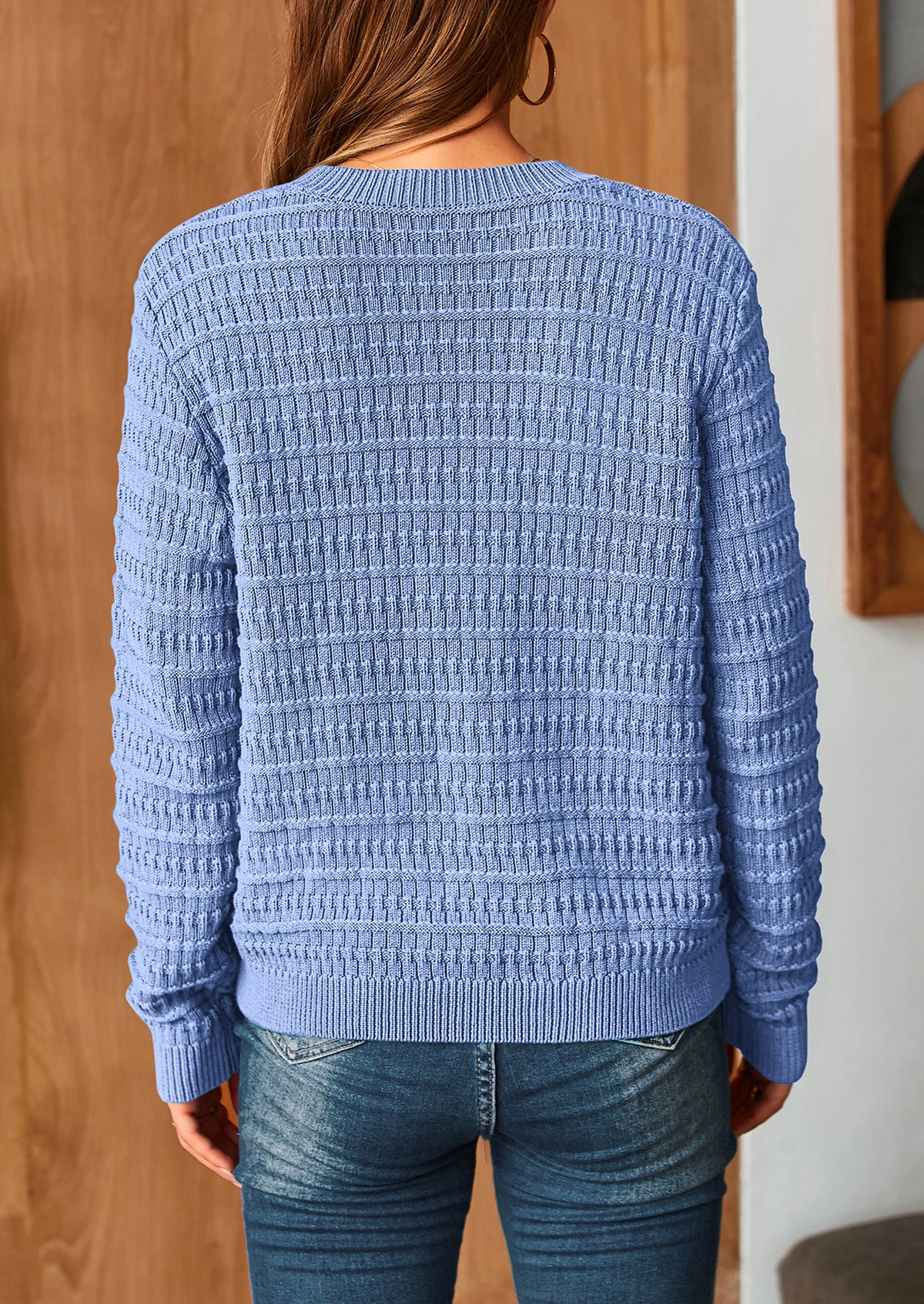 Knit Cardigan Long Sleeve Open Front Button Down Jacket