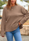 PRETTYGARDEN Women's Fall Oversized Sweaters Casual Crewneck Pullover Long Sleeve Fuzzy Chunky Knit Tops Blouse