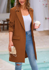 PRETTYGARDEN Women's Spring Fall Long Blazer Jackets Long Sleeve Lapel Pockets Loose Fit Work Casual Blazers Outerwear