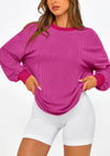PRETTYGARDEN Women's Long Sleeve Tee Shirts Spring Fall Trendy Clothes Casual Loose Crewneck Ribbed Blouse Tunic Tops