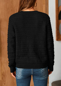 Knit Cardigan Long Sleeve Open Front Button Down Jacket