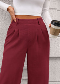 Wide Leg Casual High Elastic Waisted Work Office Palazzo Pants