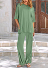 PRETTYGARDEN 2 Piece Outfits Casual Pullover Tops and Wide Leg Pants Tracksuits
