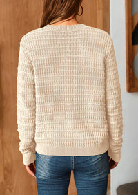 Knit Cardigan Long Sleeve Open Front Button Down Jacket