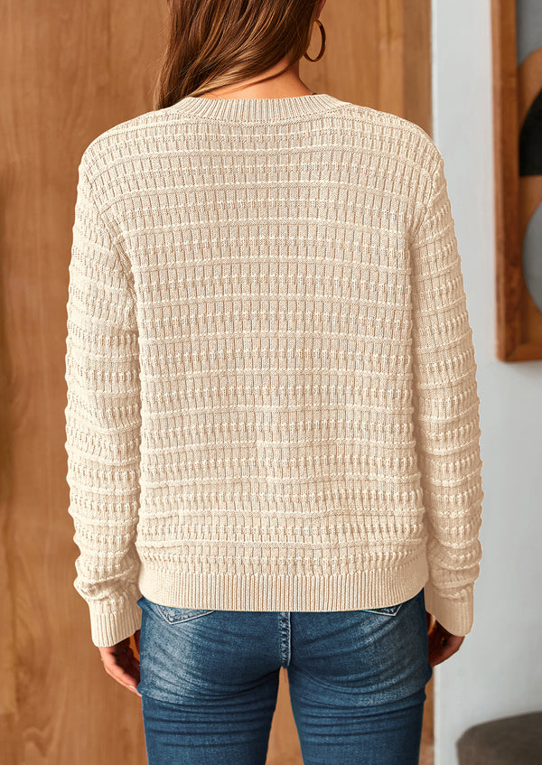 Knit Cardigan Long Sleeve Open Front Button Down Jacket