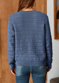 Knit Cardigan Long Sleeve Open Front Button Down Jacket