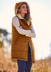 PRETTYGARDEN Womens Fall Reversible Vests Sleeveless Fleece Jacket Zip Up Hoodie Pockets Long Warm Winter Coat Outerwear