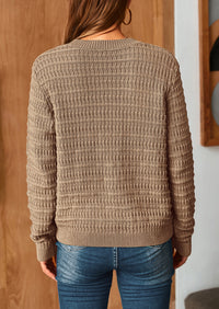 Knit Cardigan Long Sleeve Open Front Button Down Jacket