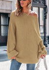 PRETTYGARDEN Women's Fall Oversized Sweaters Long Sleeve V Neck Dressy Casual Chunky Knit Loose Pullover Tops Winter Clothing