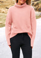 Long Sleeve Oversized Chunky Knitted Casual Turtleneck Sweaters