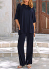 PRETTYGARDEN 2 Piece Outfits Casual Pullover Tops and Wide Leg Pants Tracksuits