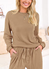 KIRUNDO Lounge Sets for Women Travel Airport Outfits Lightweight Tops Drawstring Pants Tracksuit Jogger Set Postpartum
