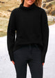 Long Sleeve Oversized Chunky Knitted Casual Turtleneck Sweaters