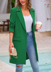 PRETTYGARDEN Women's Spring Fall Long Blazer Jackets Long Sleeve Lapel Pockets Loose Fit Work Casual Blazers Outerwear