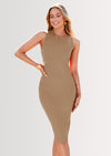 PRETTYGARDEN Women Bodycon Midi Dress Summer Spring Casual Vacation Sundress Fitted Sleeveless Tank Dresses