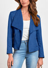PRETTYGARDEN Women's Faux Suede Jackets Fashion Fall Clothes Long Sleeve Open Front Cropped Coat Outwear
