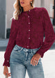 Lace Casual Long Sleeve Button Up Blouses