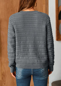 Knit Cardigan Long Sleeve Open Front Button Down Jacket