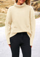 Long Sleeve Oversized Chunky Knitted Casual Turtleneck Sweaters