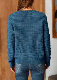 Knit Cardigan Long Sleeve Open Front Button Down Jacket