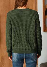 Knit Cardigan Long Sleeve Open Front Button Down Jacket