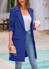 PRETTYGARDEN Women's Spring Fall Long Blazer Jackets Long Sleeve Lapel Pockets Loose Fit Work Casual Blazers Outerwear