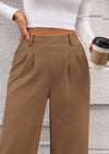 Wide Leg Casual High Elastic Waisted Work Office Palazzo Pants