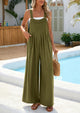 Casual Sleeveless Shoulder Strap Loose Wide Leg Pants