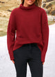 Long Sleeve Oversized Chunky Knitted Casual Turtleneck Sweaters