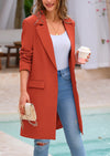 PRETTYGARDEN Women's Spring Fall Long Blazer Jackets Long Sleeve Lapel Pockets Loose Fit Work Casual Blazers Outerwear