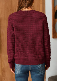 Knit Cardigan Long Sleeve Open Front Button Down Jacket
